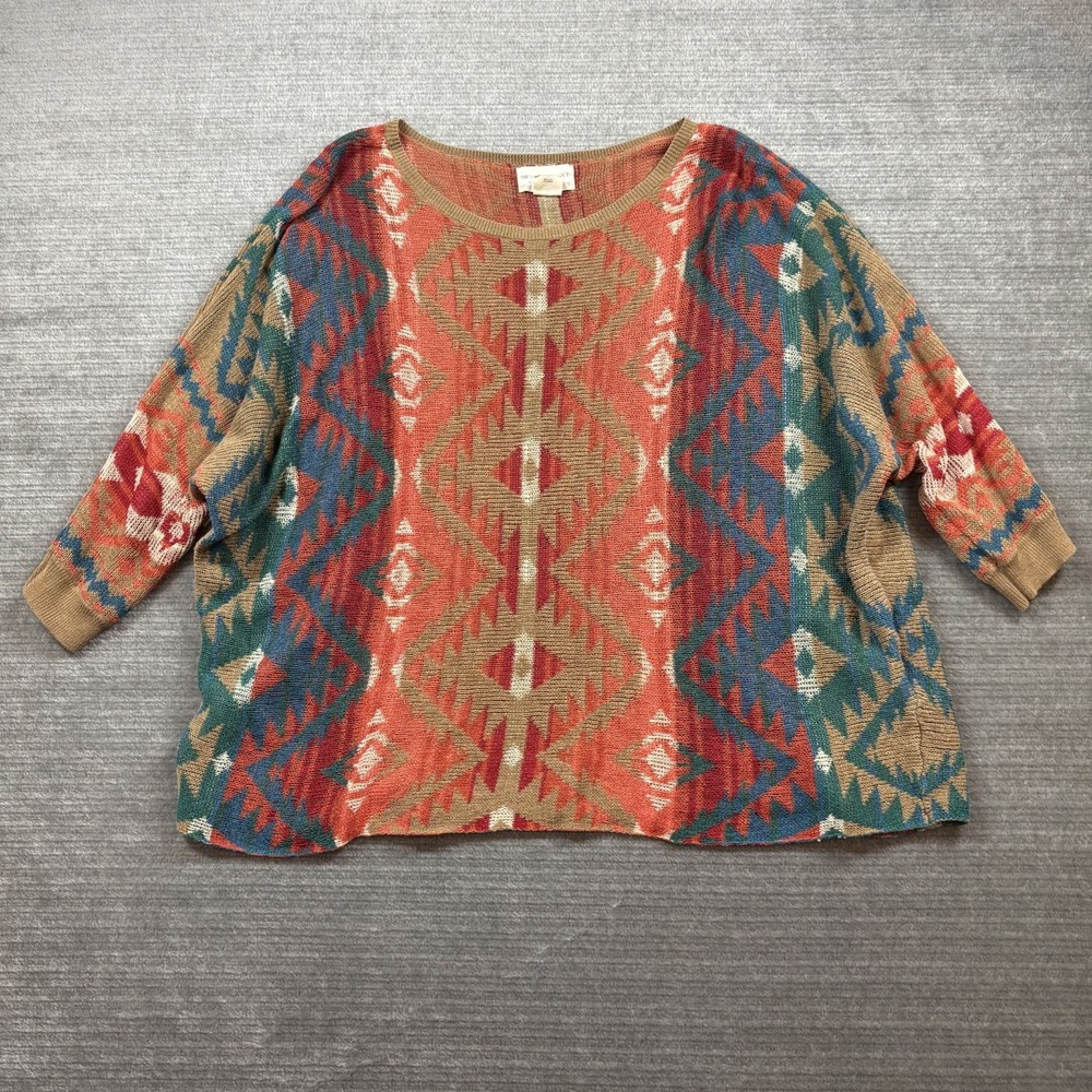 Denim & Supply Ralph Lauren Sweater Womens M Red Blue Southwestern Aztec Boho